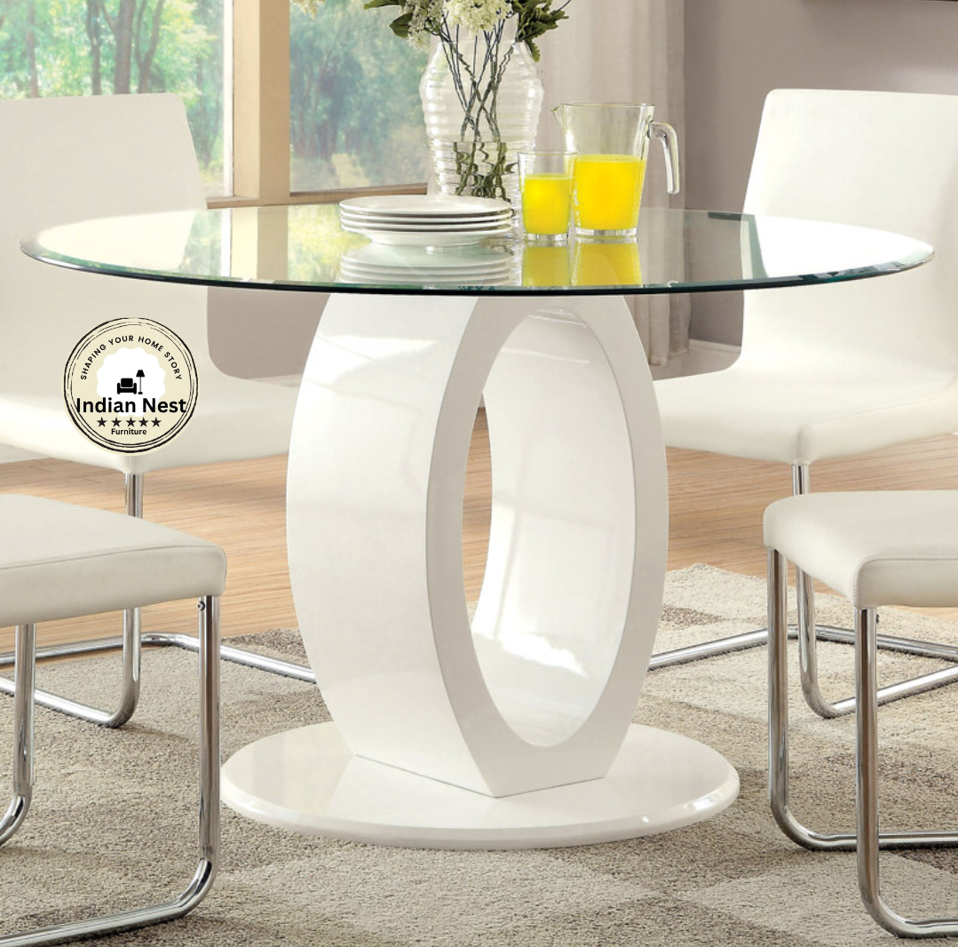Glass White Dining Table