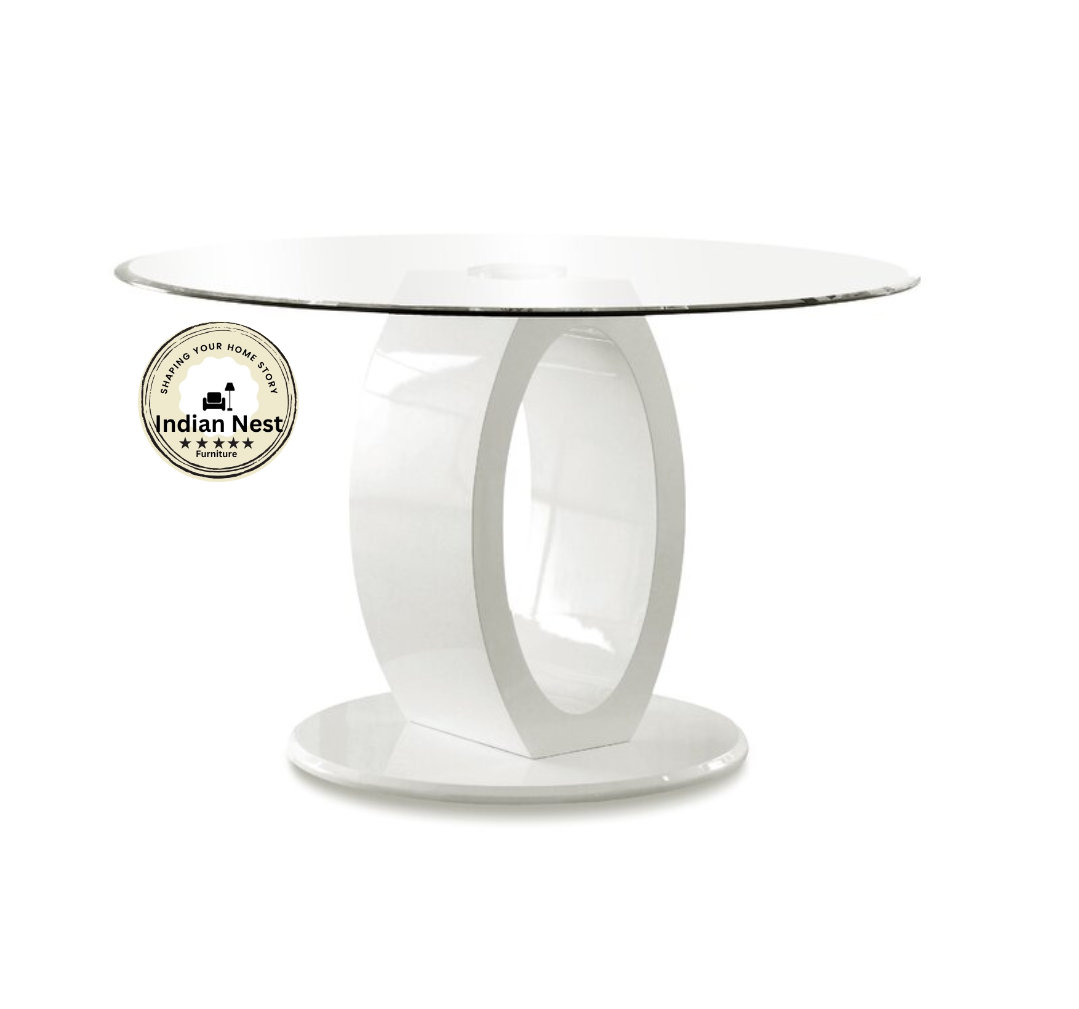 Glass White Dining Table