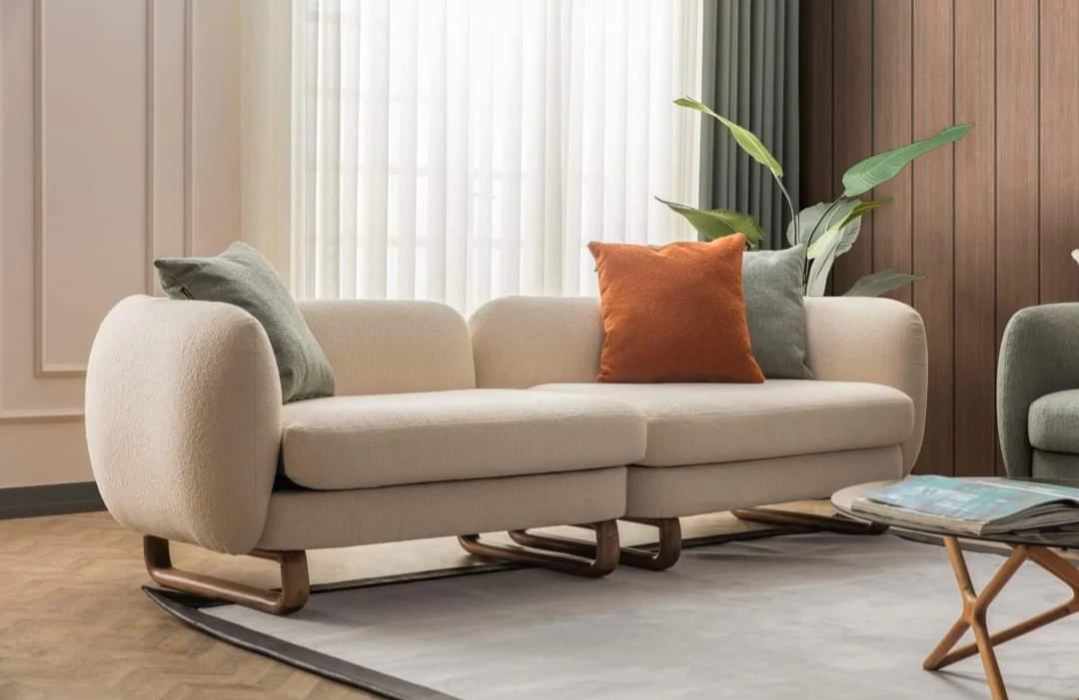 Fascinating Modern Sofa for Lobby in Teak Finish Indian Nest