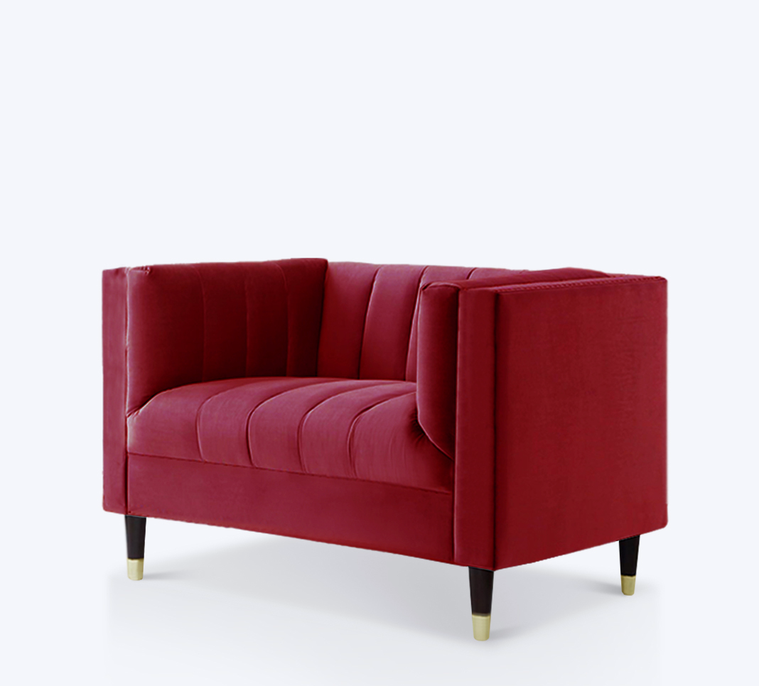 Olive Vertical Tufting 1 Seater Sofa