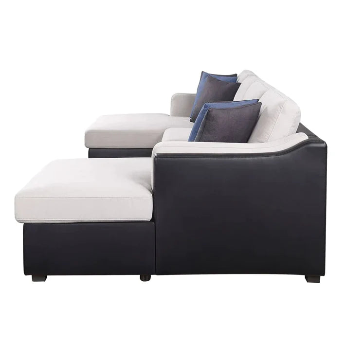 Leather Sectional L-Shaped Sofa Bed