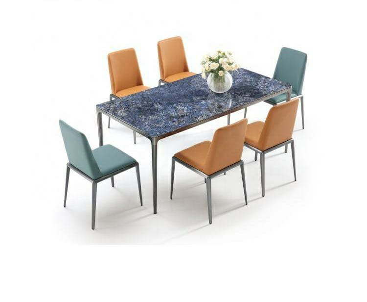 Texo 6 Seater Dining Table With Stainless Steal
