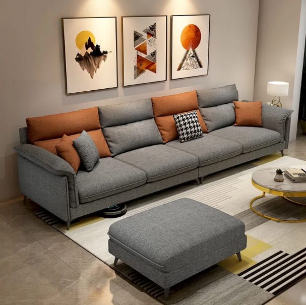 Drive Modern Extra Long Sofa With Ottoman