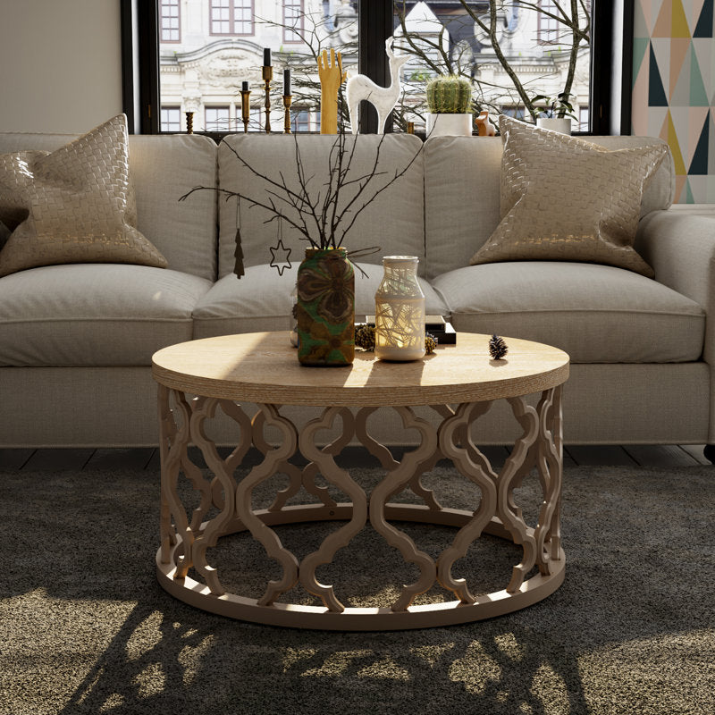 Wooden round coffee table