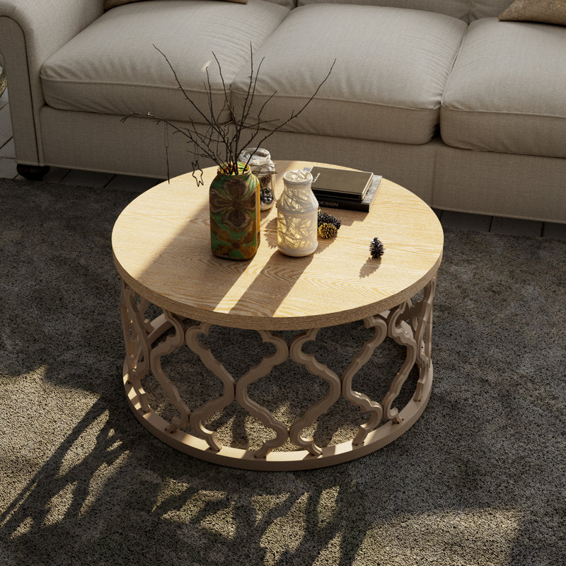 Wooden round coffee table
