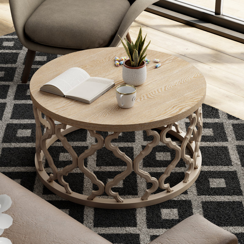 Wooden round coffee table