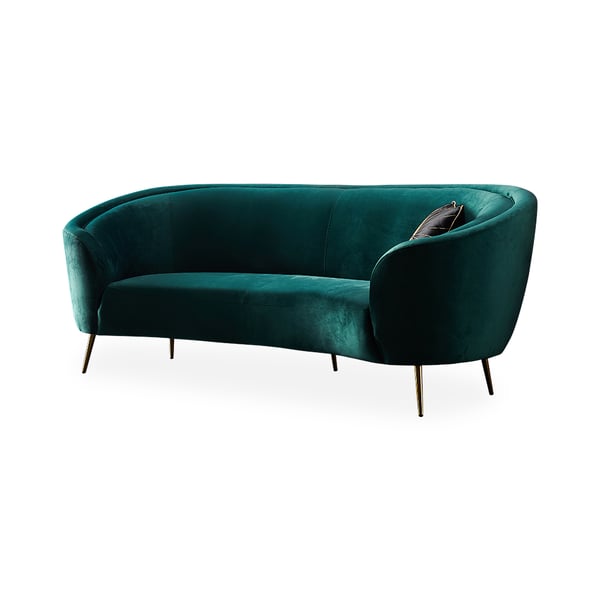 Kobe Elegance Curved Sofa In Rich Green