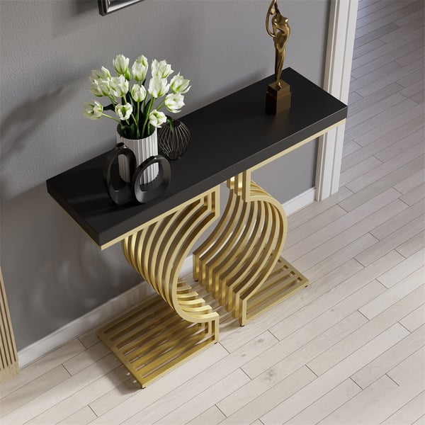 Roman Black Consol Table