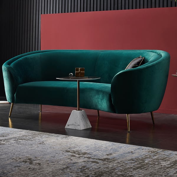 Kobe Elegance Curved Sofa In Rich Green