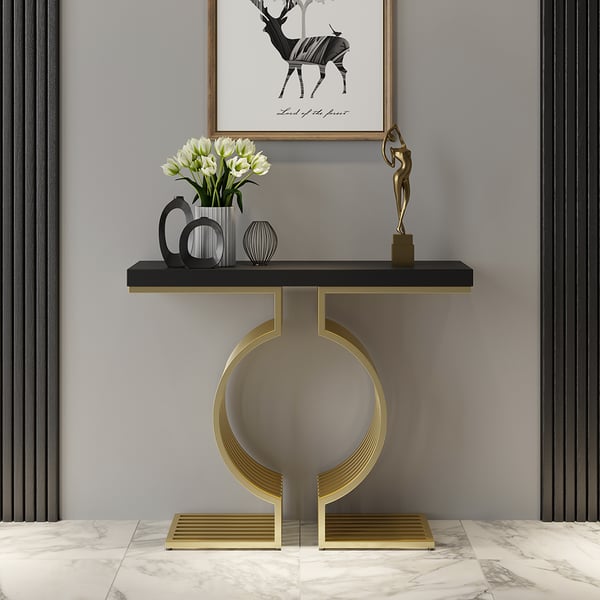 Roman Black Consol Table