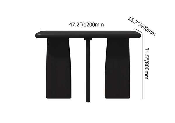 Walnut Wood Console Table