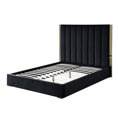 Turkish black upholstered bed