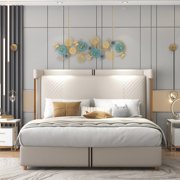 Jazzy Upholstered Bed with Storage
