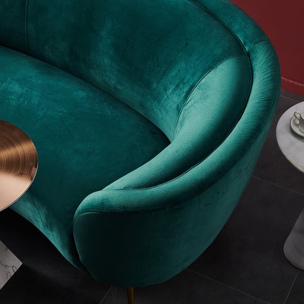 Kobe Elegance Curved Sofa In Rich Green