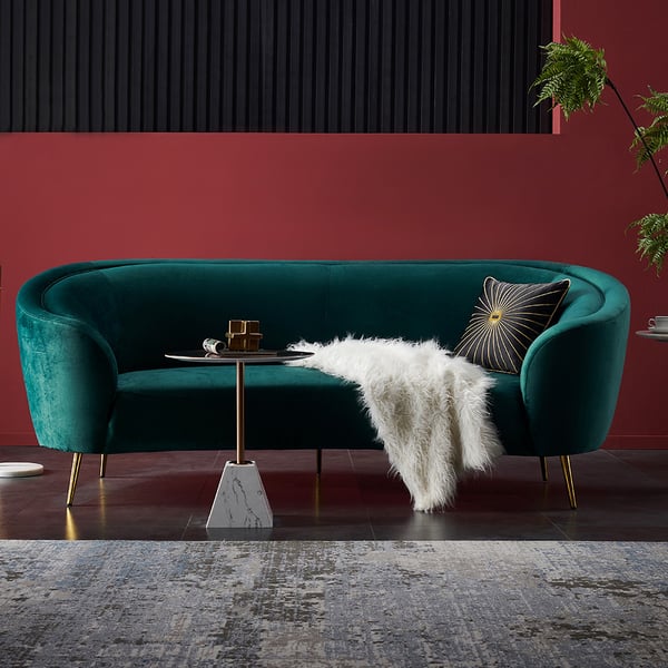 Kobe Elegance Curved Sofa In Rich Green