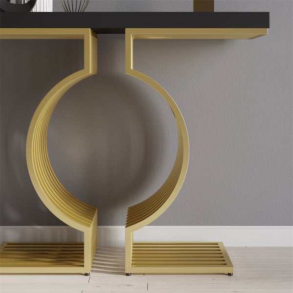 Roman Black Consol Table
