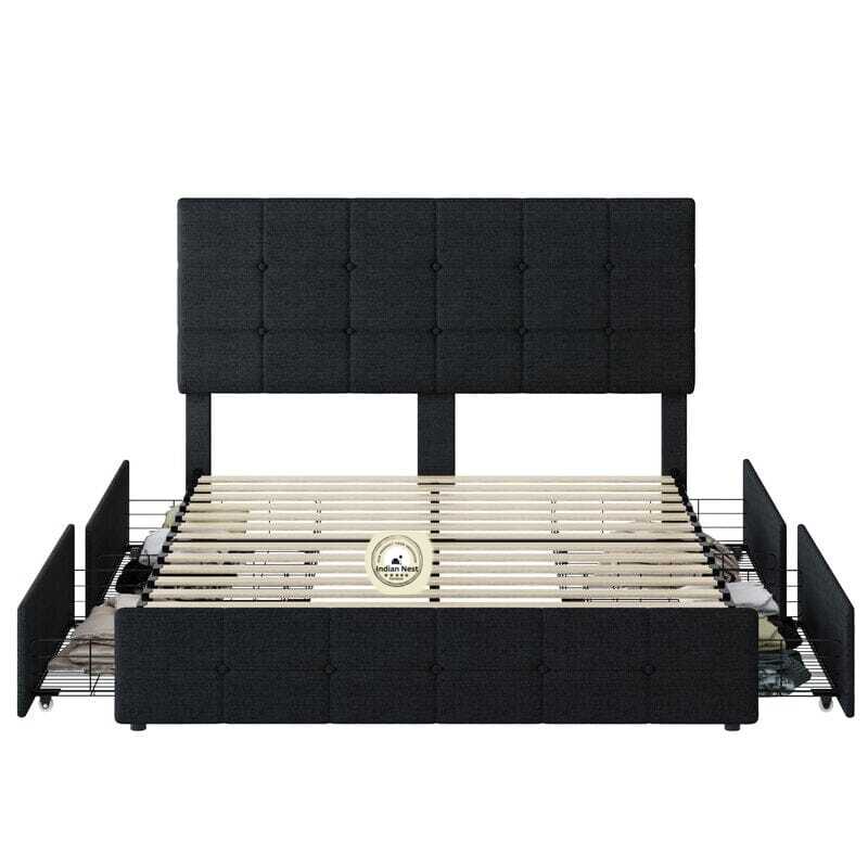 Check Mate Black Bed With Side Storage