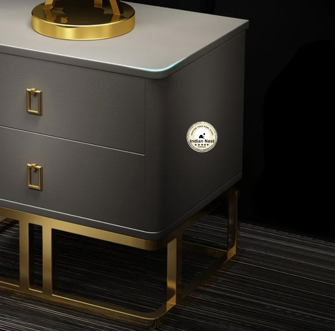 Aahed lactose smokey grey bed side table