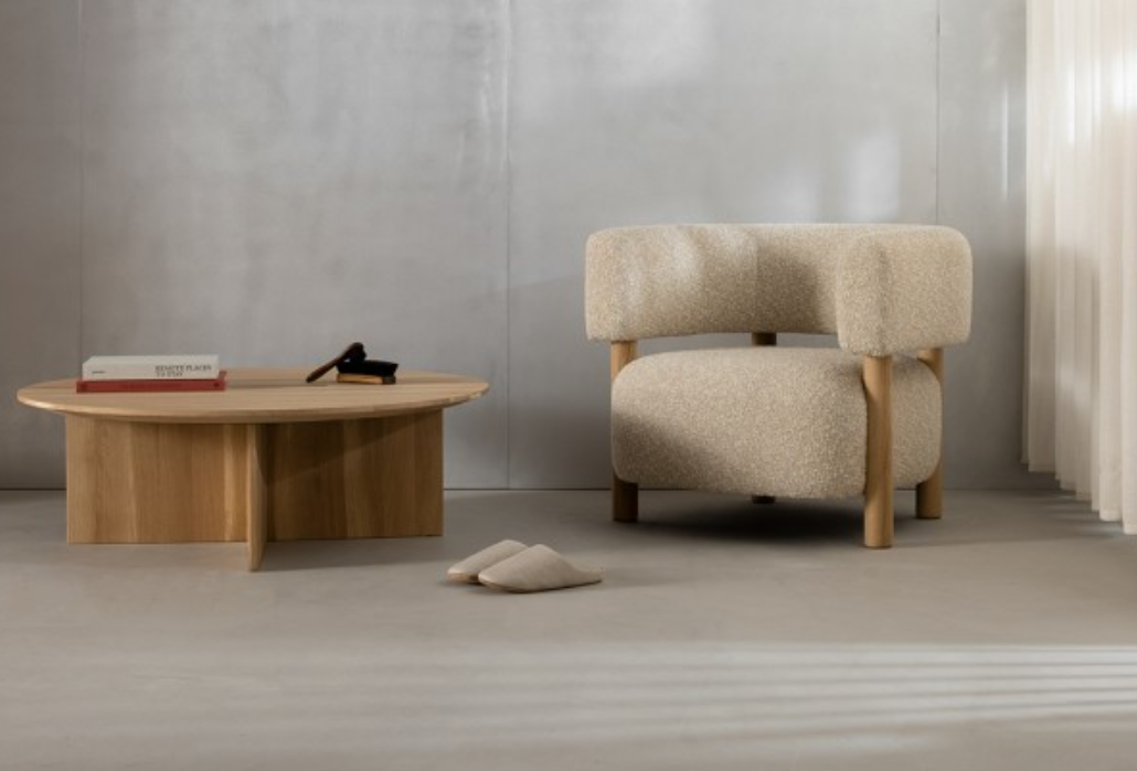 Nordic Aesthetic Wooden Sofa