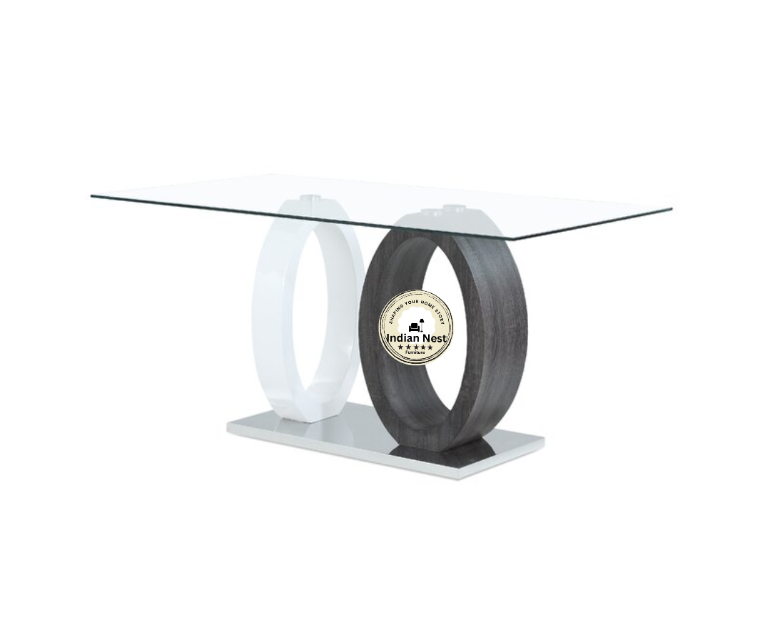 Aahed Glass Wooden Frame Dining Table
