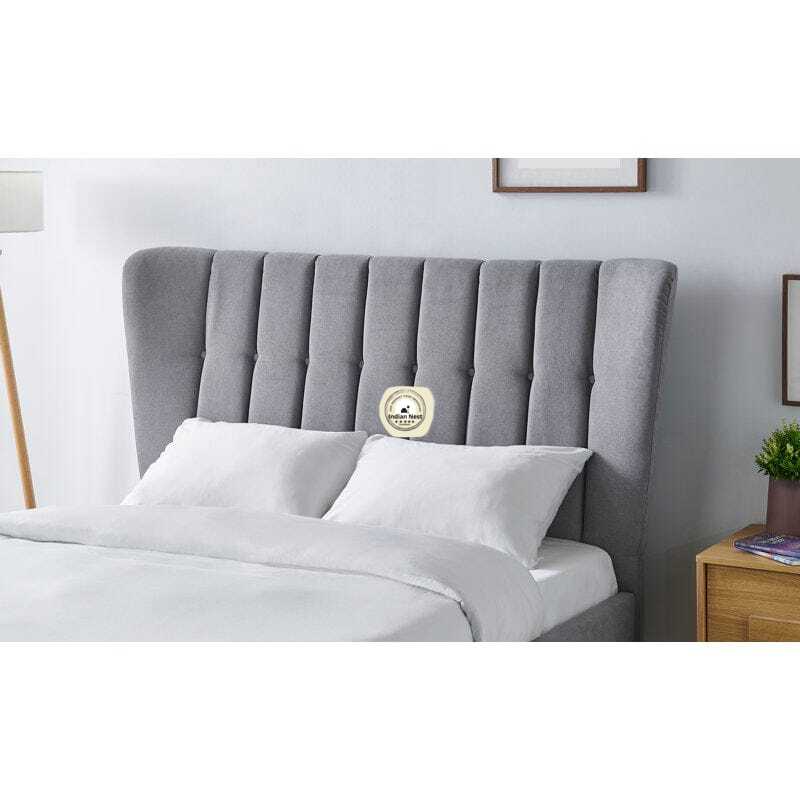 Glossy Grey King Style Bed