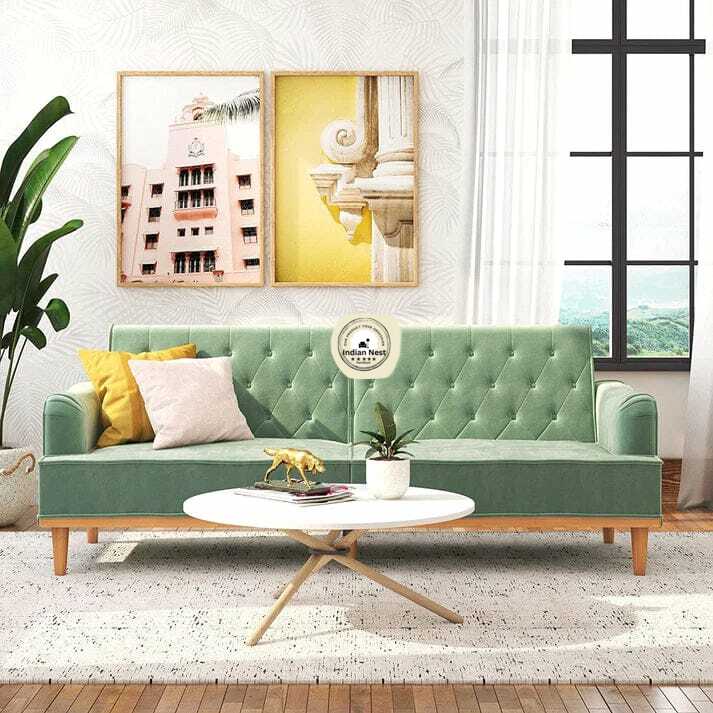 Convertible Sofa Bed in Suede