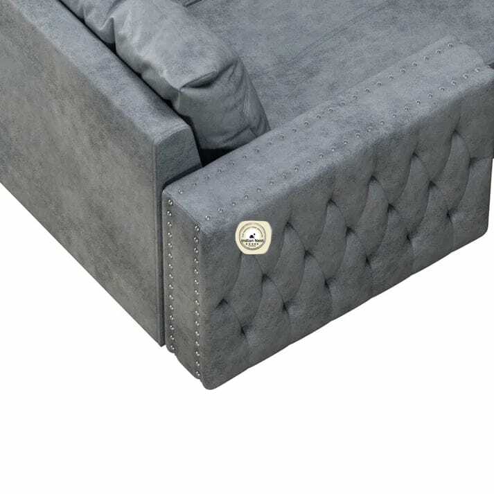 L Shape Sofa Cum Bed In Upholstered