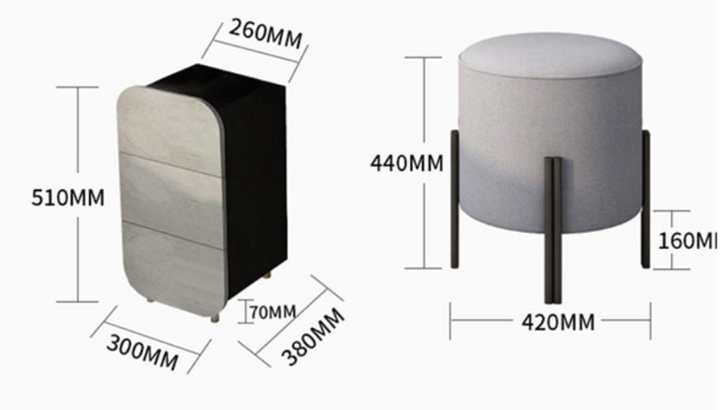 Aahed Seol Makeup dresser with stool