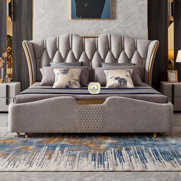 Helsinki tuffted bed with wingback headboard