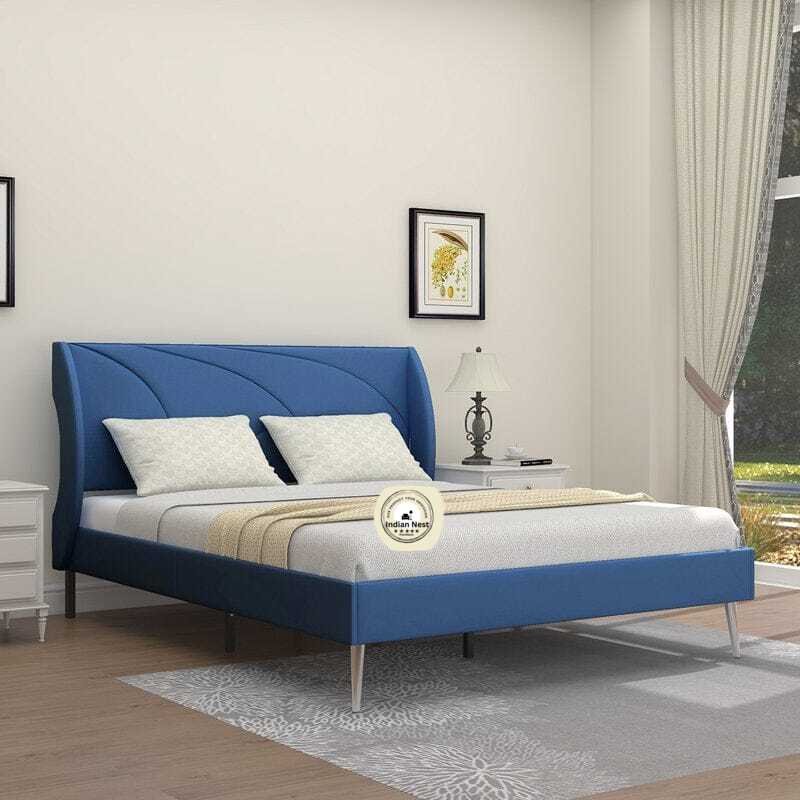 Deblin Blue Suede Bed