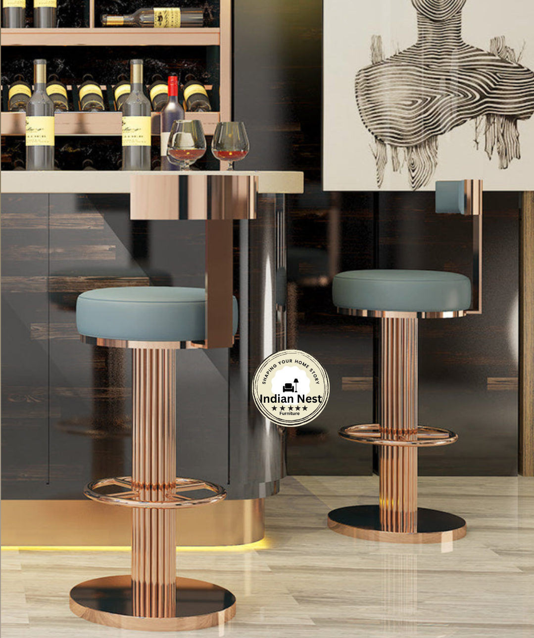 Ocean Rose Gold Bar Chair