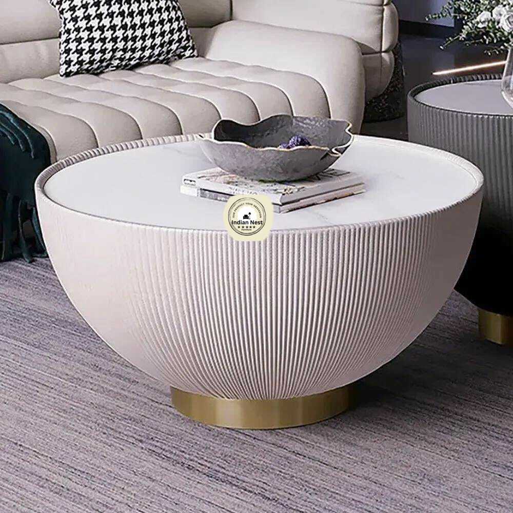Center Cum Coffee Table In Black & White