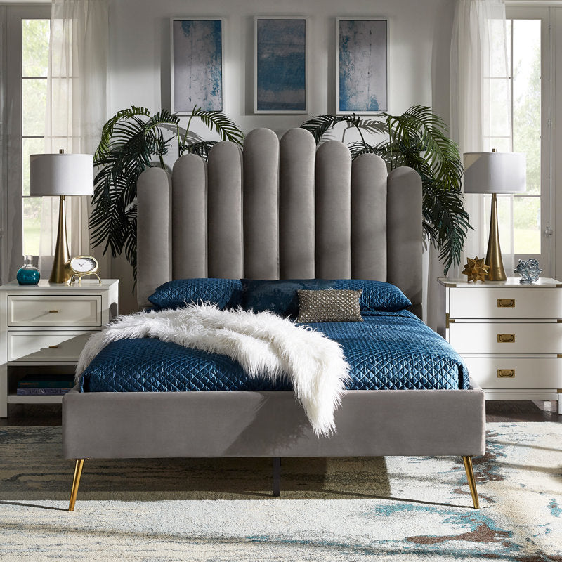 Aahed Knack Vertical Lines Upholstered Bed