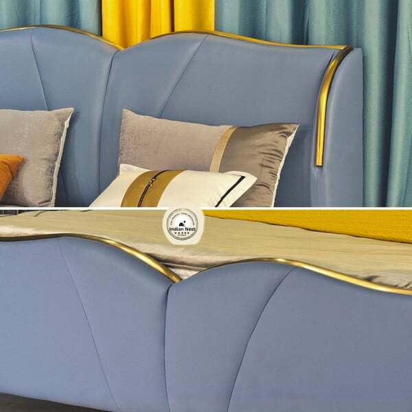 Leatherette Bed With Tufted Upholstered Headboard