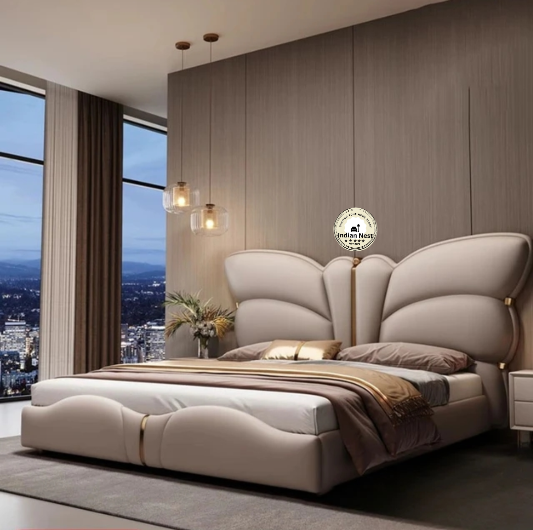 Luxe Butterfly Upholstered Bed