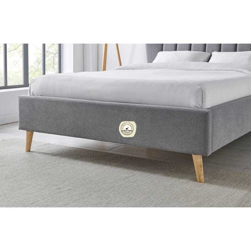 Glossy Grey King Style Bed