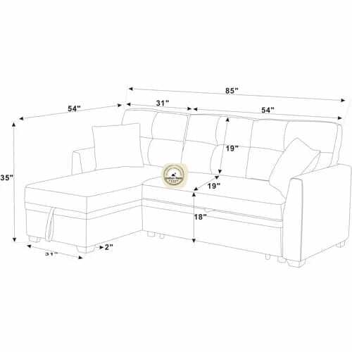 Nordic L-Shape Sofa Cum Bed