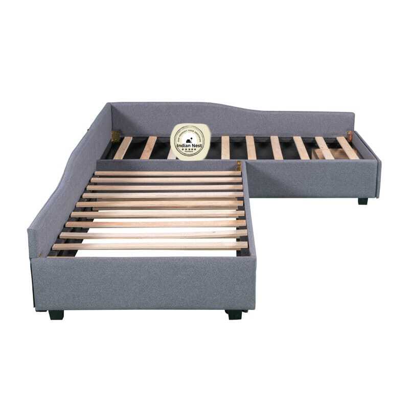 Aspen L- Shaped Suede Daybed With Trundle