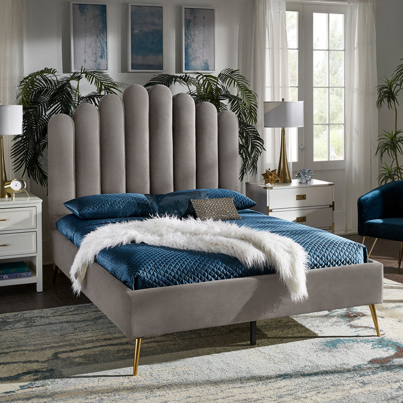 Aahed Knack Vertical Lines Upholstered Bed