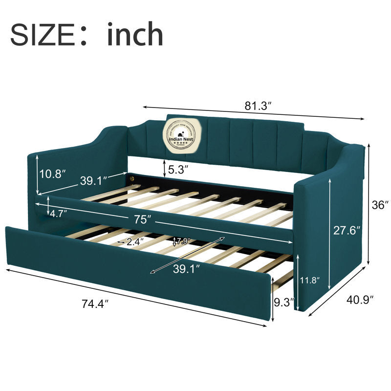 Bottle Green Daybed With Trundle