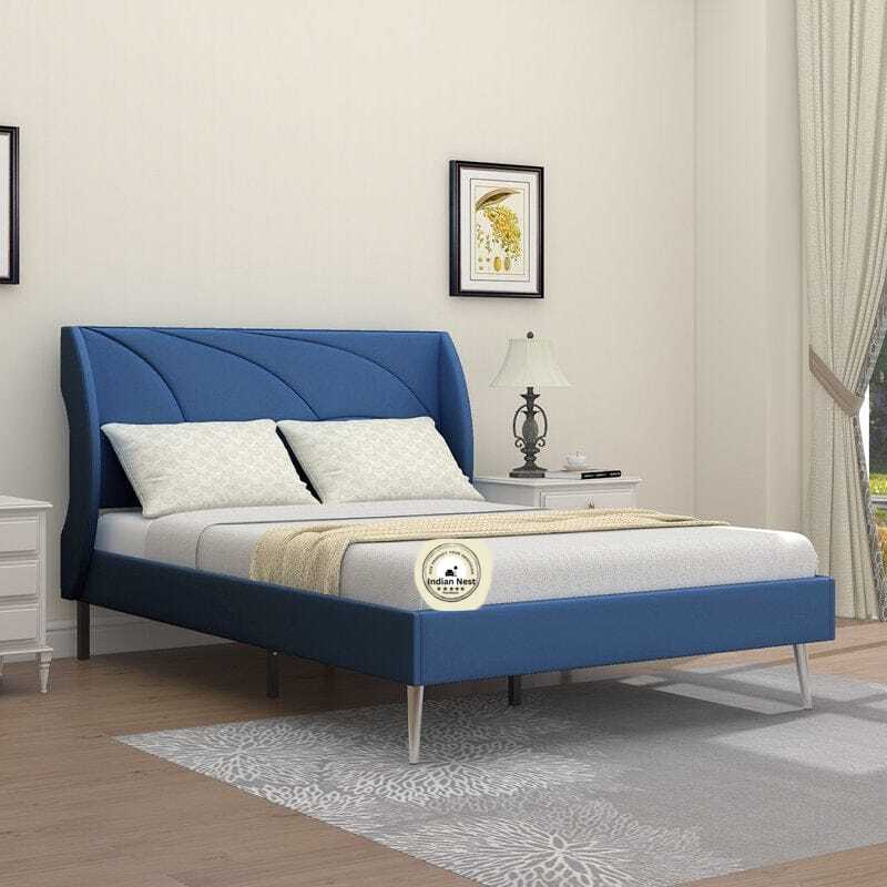 Deblin Blue Suede Bed