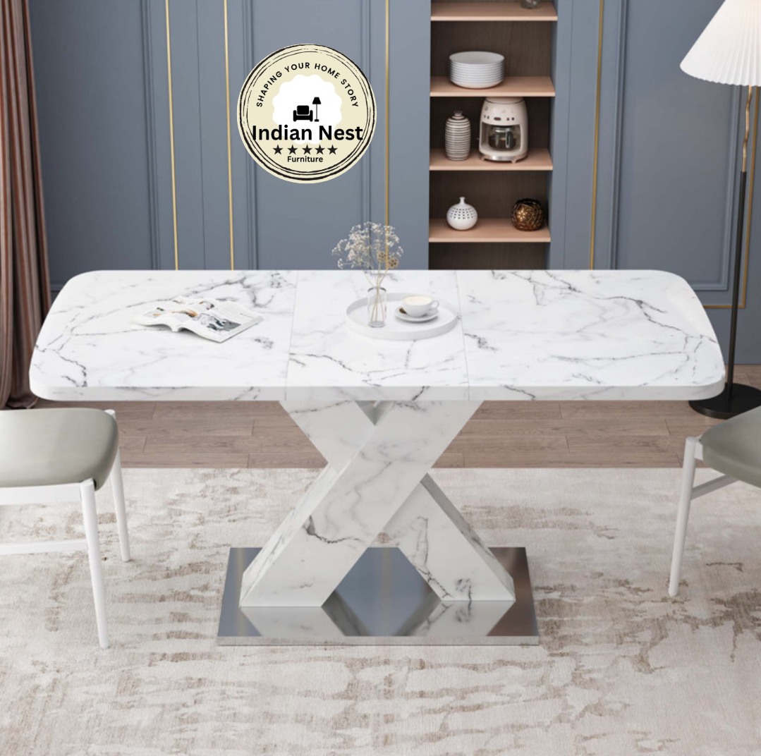 Aahed White Indian Dining Table - Main Image