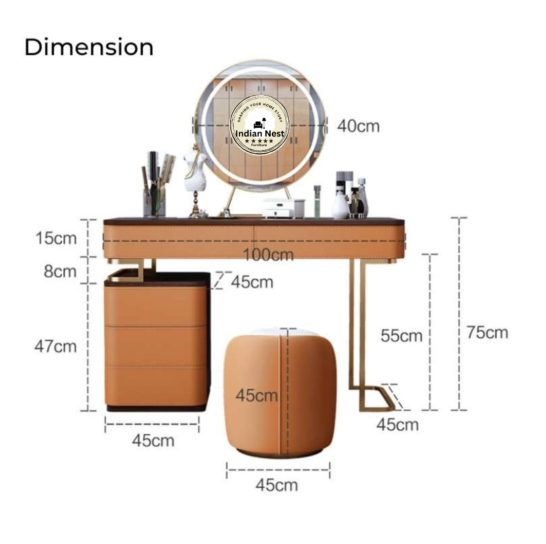 Brown Hamilton Makeup Vanity