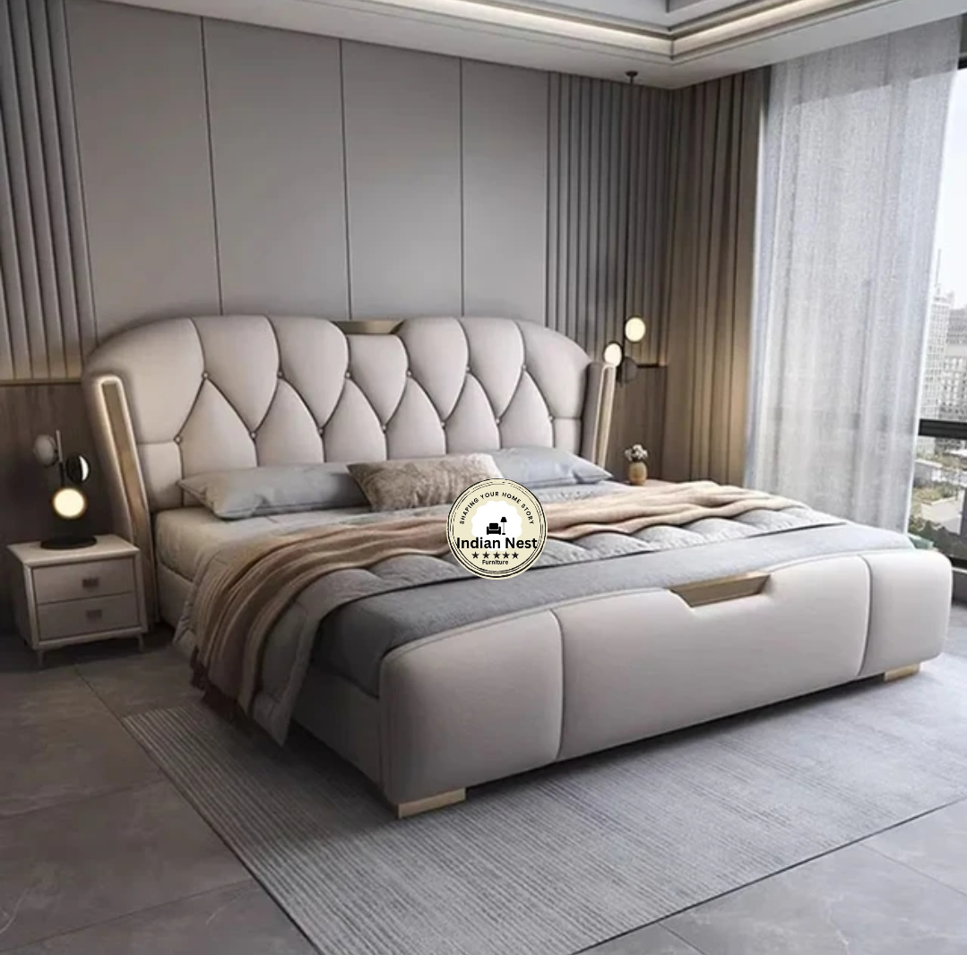 Luxe Kristy Rose Gold Bed With Storage