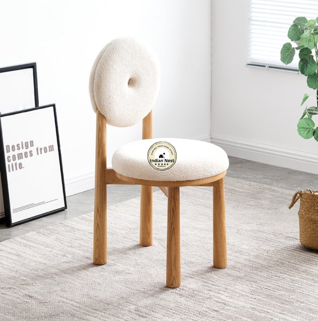 Wooden round style accent chair