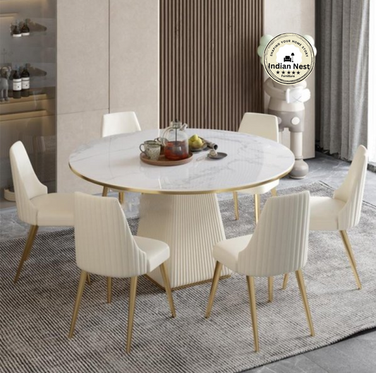 Aahed White Cobe Dining Table