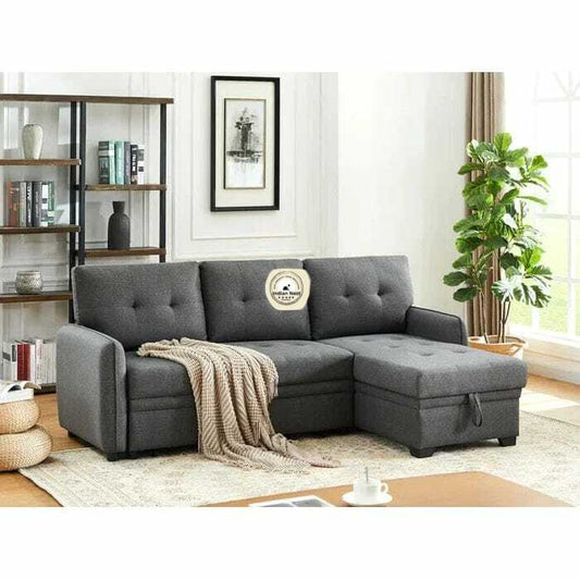 Haki L-Shape Sofa Cum Bed