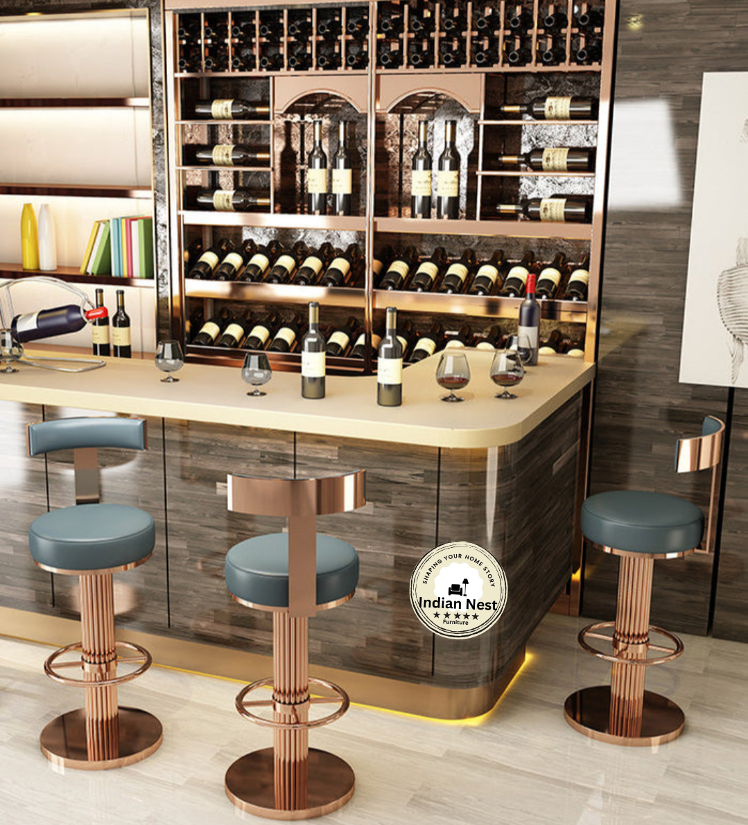 Ocean Rose Gold Bar Chair