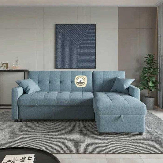 L-Shaped Sectional Sofa Cum Bed