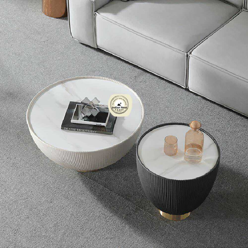 Center Cum Coffee Table In Black & White